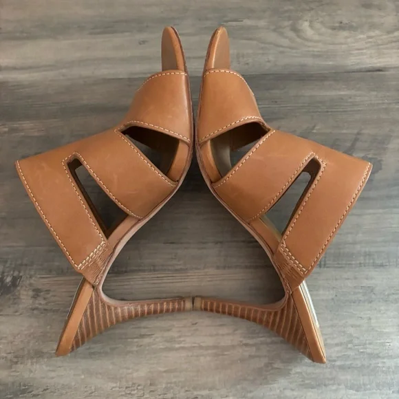 Cole Haan Phira Mule Heels Leather Open Toe Shoes Size 8 - Picture 10 of 14